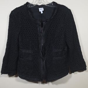 Armani Collezioni Black Eyelet Blazer